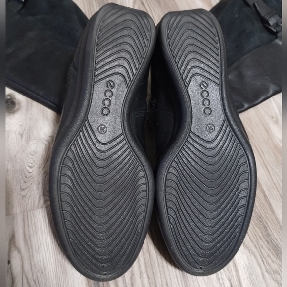 Ecco Abelone High Cut Leather/Suede Zip Black Boot Size 35 US 4 / 4.5 - Picture 4 of 5